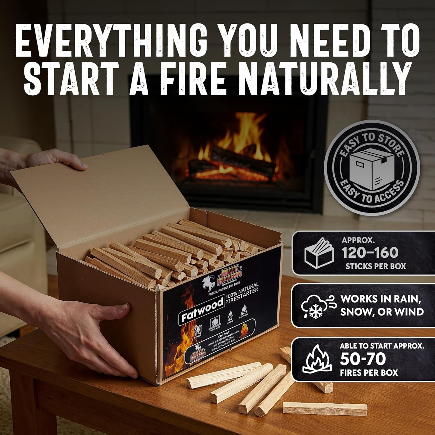 Natural Fatwood Fire Starter Sticks for Rocket Stoves, Fire Pits, and Campfires - SRT Metalworks