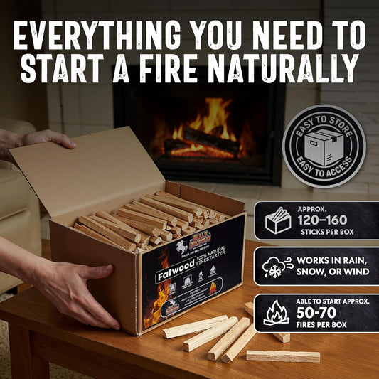Natural Fatwood Fire Starter Sticks for Rocket Stoves, Fire Pits, and Campfires - SRT Metalworks