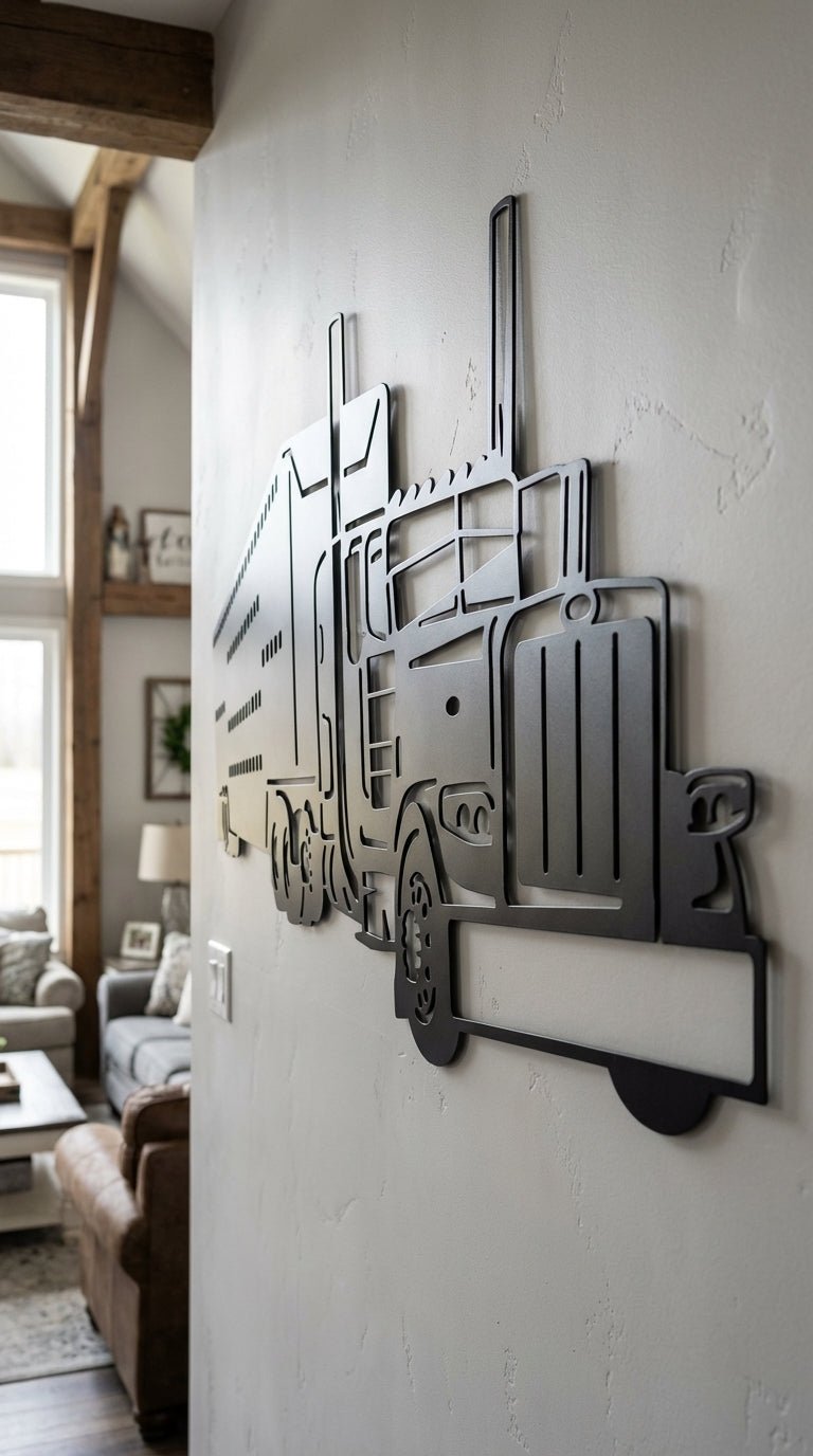 Peterbilt Livestock Hauler – Hand - Painted 14 - Gauge Steel Wall Art - SRT Metalworks