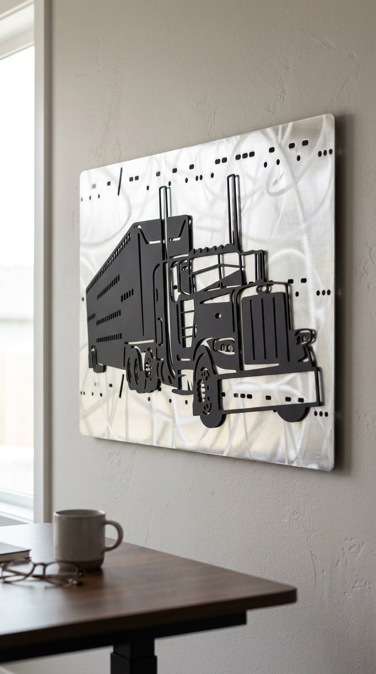 Peterbilt Livestock Hauler – Hand - Painted 14 - Gauge Steel Wall Art - SRT Metalworks