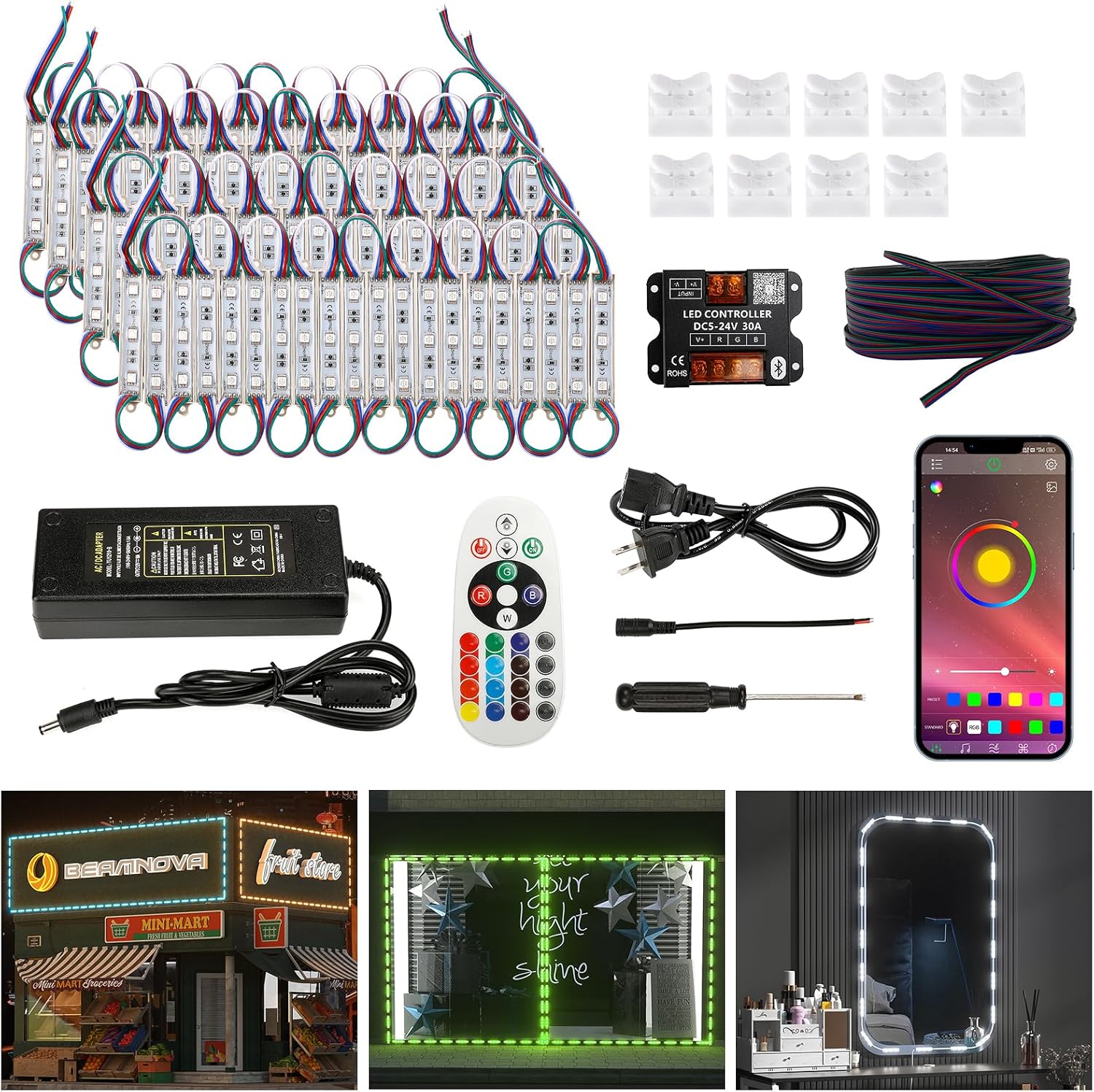 RGB LED Lighting Kit for Metal Art, Shops, and Signs - SRT Metalworks