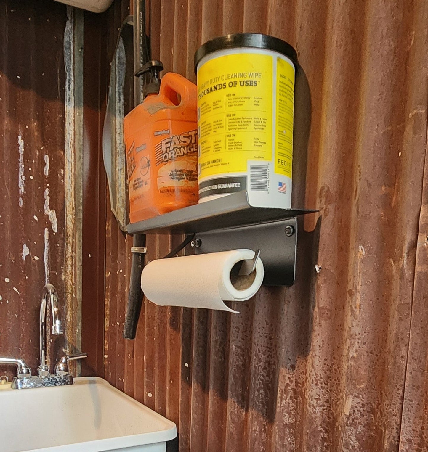 Shelf & Paper Towel Holder - SRT Metalworks