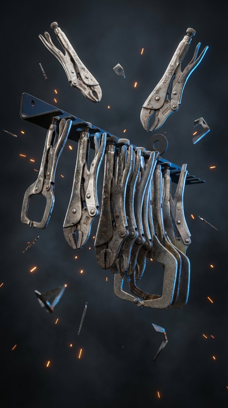 Vice Grip & C - Clamp Tool Holder – Hand - Painted 14 - Gauge Steel - SRT Metalworks