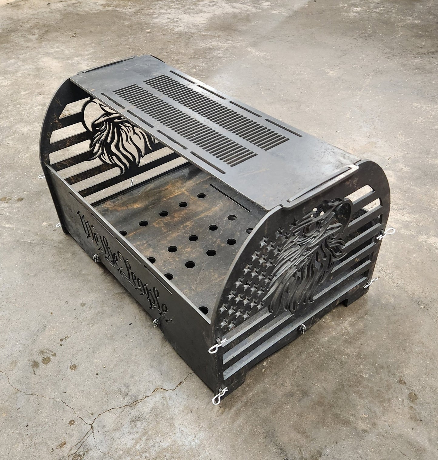 We The People Fire Pit – .250" Hand - Built Steel Fire Pit - SRT Metalworks