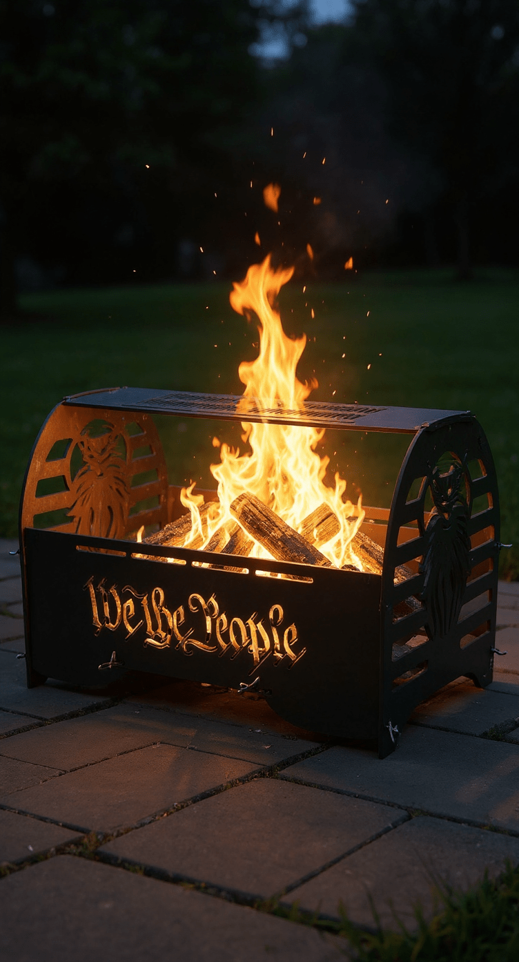 We The People Fire Pit – .250" Hand - Built Steel Fire Pit - SRT Metalworks
