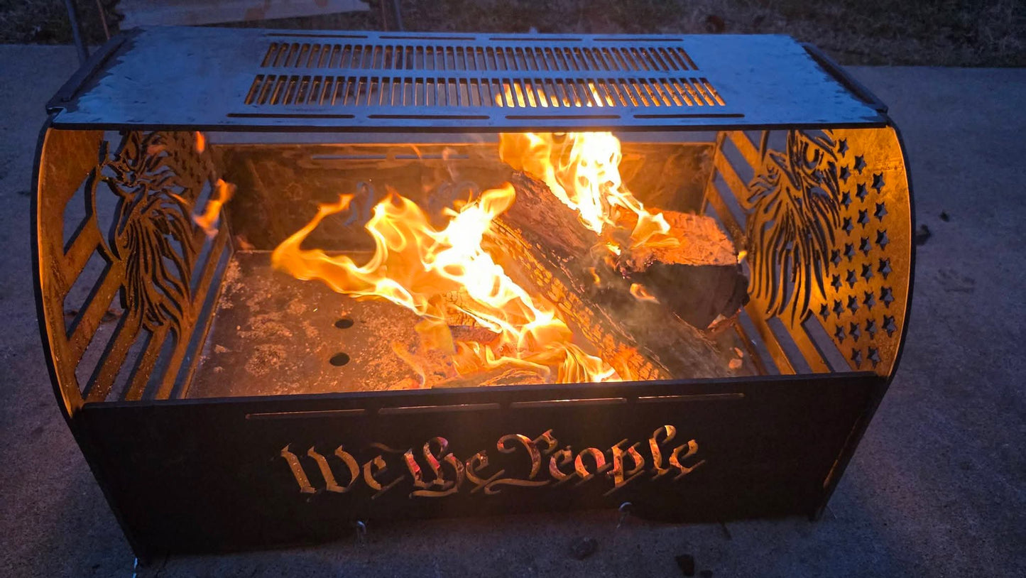We The People Large Fire Pit – .250" Hand - Built Steel Fire Pit - SRT Metalworks