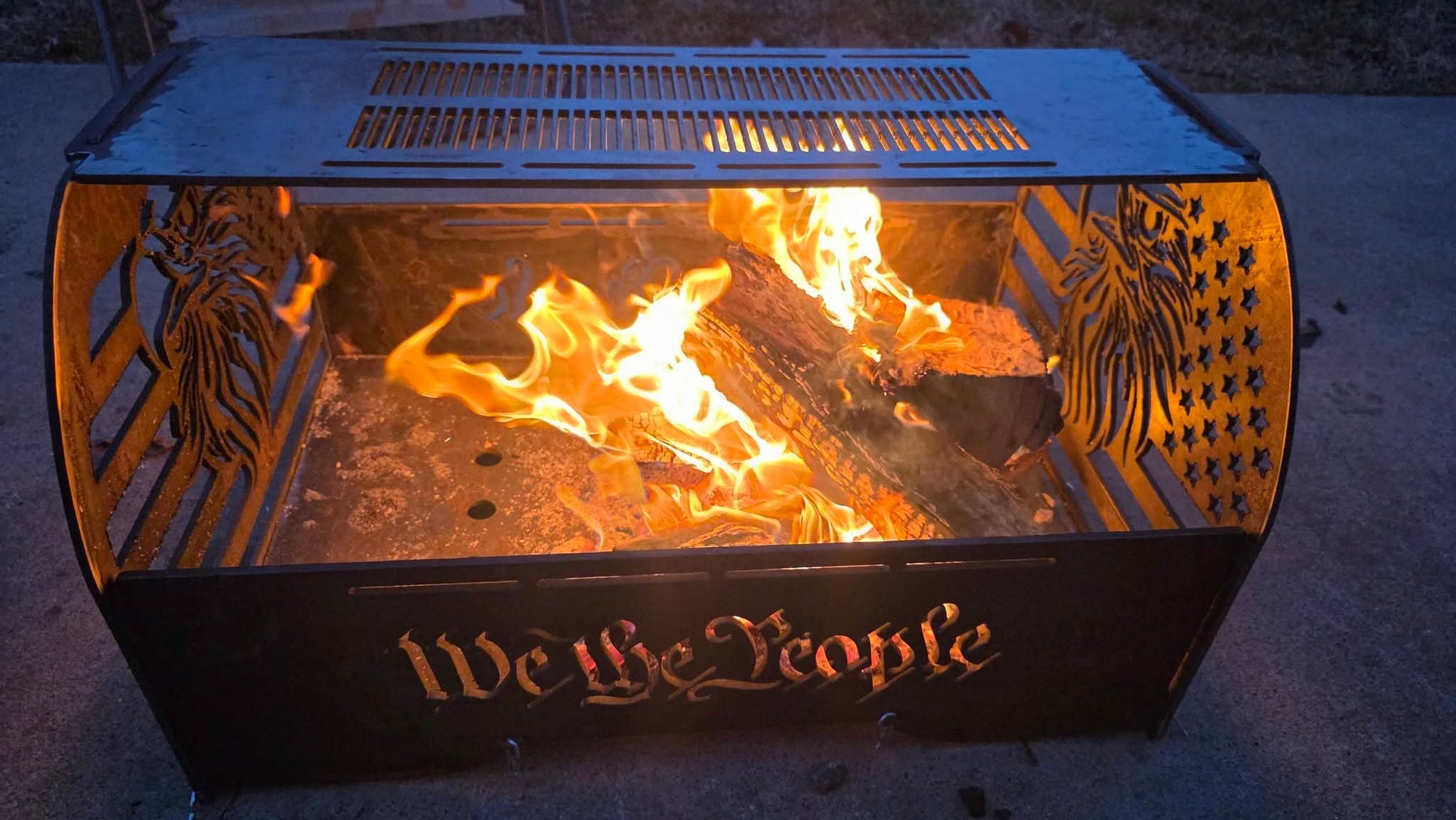 We The People Large Fire Pit – .250" Hand - Built Steel Fire Pit - SRT Metalworks