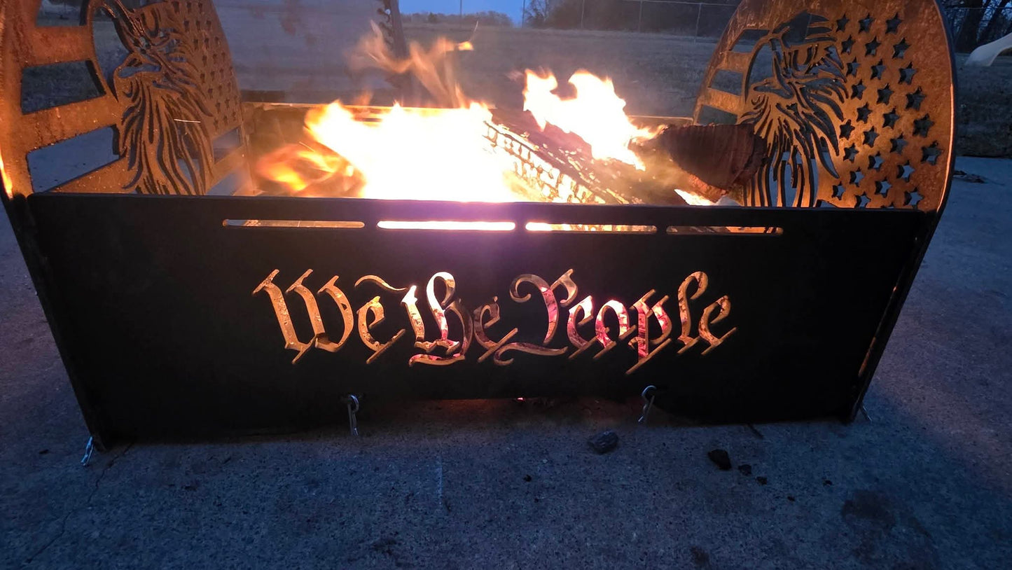 We The People Large Fire Pit – .250" Hand - Built Steel Fire Pit - SRT Metalworks