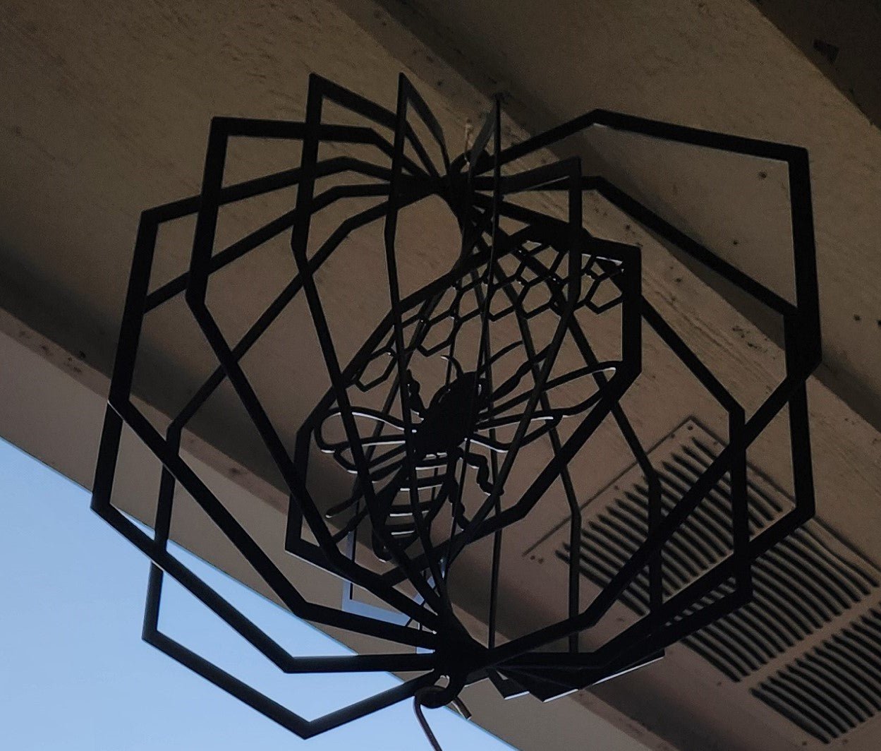 Wind Spinner 18x17 3 - D Bee, 14 - Gauge Steel, Hanging Swivel Included - SRT Metalworks