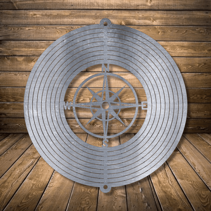 Wind Spinner 18x17 3-D Compass, 14-Gauge Steel, Hanging Swivel Include ...
